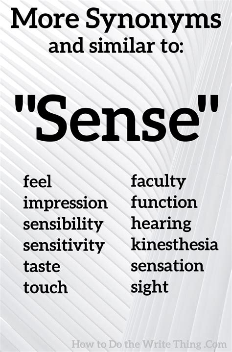 synonyms for sense|More.